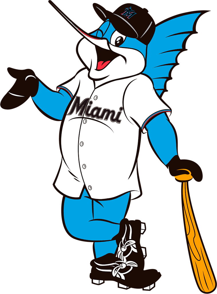 Image of Billy the Marlin official mascot of Miami marlins, without background